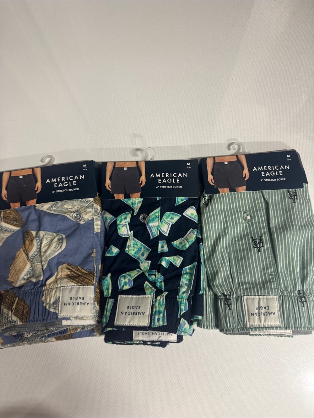 American Eagle Boxers Mens Medium 3 Pack Green